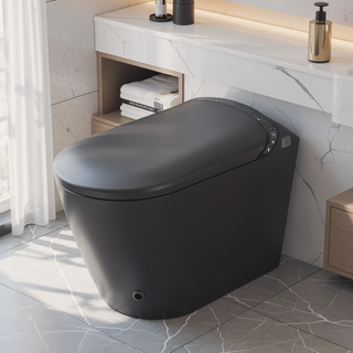 Sunvega Smart Toilet with Bidet Auto Open Close Seat Foot Sensor LED Night Light
