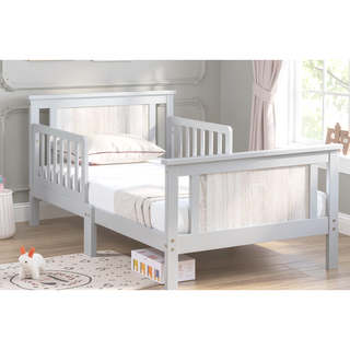 Sunvega Reversible Panel Toddler Bed with Dual-Tone Finish and Low Profile