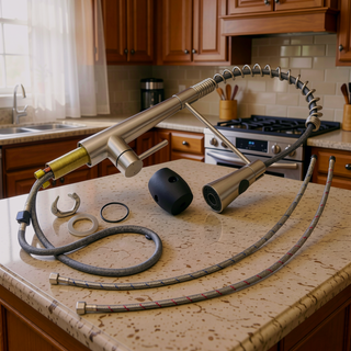 Sunvega Brushed Nickel Single Handle Kitchen Faucet with Pull Out Sprayer