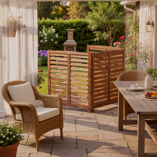 Sunvega 3-Panel Outdoor Air Conditioner Privacy Fence Screen for Garden and Patio