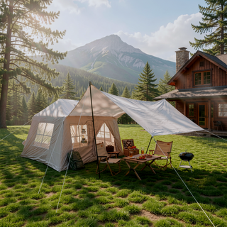 Sunvega Inflatable Camping Tent with Detachable Top and Dual-Side Weatherproof Canopy