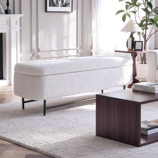 Sunvega Upholstered Storage Bench with Lift Top for Living Room Bedroom