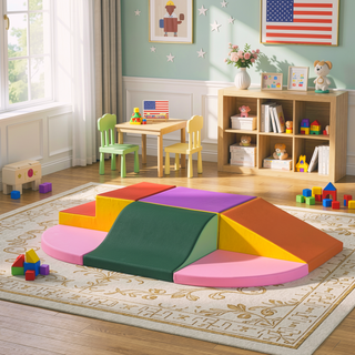 Sunvega Colorful Soft Foam Climbing Blocks for Toddlers 1-3 Years 6-Piece Play Set