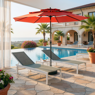 Sunvega 15-Foot Rectangular Outdoor Umbrella with Crank for Patio and Garden