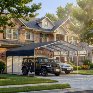 Sunvega Heavy Duty 20x20FT Metal Carport with Galvanized Steel Roof Shelter
