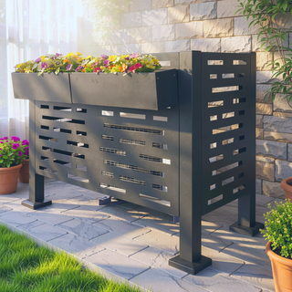 Sunvega Metal AC Privacy Fence Cover with 3 Concealment Panels for Outdoor Units