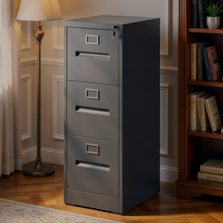 Sunvega 5 Drawer Metal Vertical File Cabinet with Lock on Wheels for Home Office