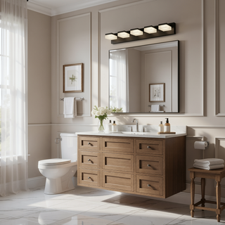 Sunvega Exclusive Original Design 4 Lights Bathroom Vanity Fixture in Matt Black