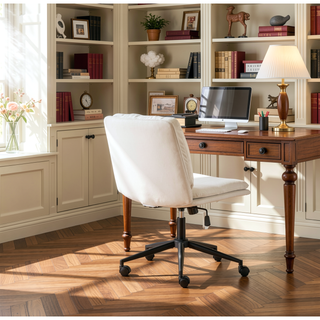Sunvega Adjustable Swivel Criss-Cross Chair with Cushioned Wide Seat for Office