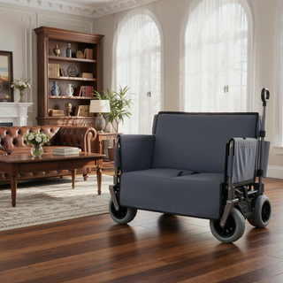 Sunvega 3-in-1 Heavy-Duty Folding Wagon Cart with Bench Seat and Storage