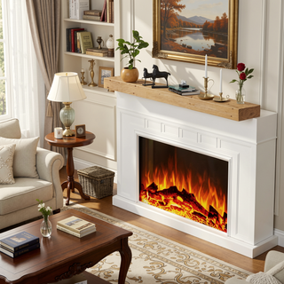 Sunvega Handcrafted Pine Wood Fireplace Mantel Shelf with Distinctive Wood Grain