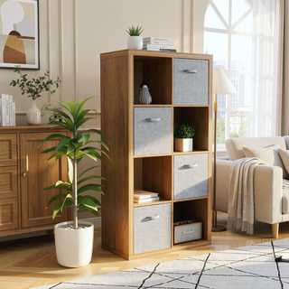 Sunvega 8-Cube Storage Organizer with Open Back Shelves for Home Office