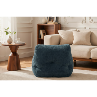Sunvega Soft Teddy Velvet Fabric Tufted Bean Bag Chair with Ergonomic Backrest