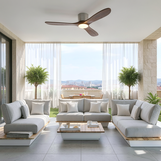 Sunvega 52-inch Flush Mount Ceiling Fan with Light and Remote Control