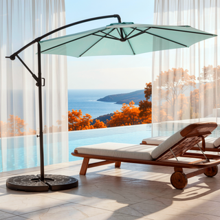 Sunvega 15-Foot Rectangular Outdoor Umbrella with Crank for Patio and Garden