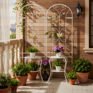 Sunvega Rustproof Metal Garden Trellis for Climbing Plants Outdoor Flower Support