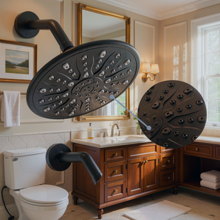 Sunvega Single Handle Rain Showerhead with Handheld Combo Set and Tub Spout