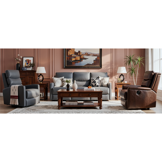 Sunvega Fabric Heat Massage Manual Recliner Chair with Rocker and Swivel for Living Room