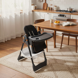 Sunvega Adjustable Baby High Chair with Safety Belt Lockable Wheels for Home Dining
