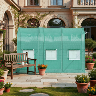 Sunvega 9.8 x 6.6 x 6.6 ft Walk-in Tunnel Greenhouse with 6 Roll-up Windows and Zippered Door
