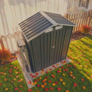 Sunvega 5X3 FT Metal Outdoor Storage Shed with Lockable Door for Garden and Patio