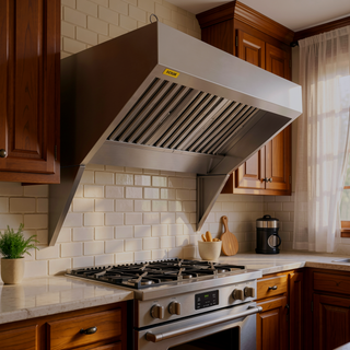 Sunvega 6FT Commercial Exhaust Hood with 3 Removable U-Shaped Grid Oil Filter Meshes