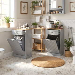 Sunvega Multifunctional Tilt Out Trash Bin Cabinet With Drawer For Kitchen And Laundry