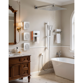 Sunvega Wall Mounted Rainfall Shower System with Hand Shower and Bodysprays