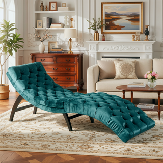 Sunvega Elegant Tufted Velvet Chaise Lounge for One-Person Relaxation