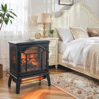 Sunvega 18 Inch 3D Electric Infrared Quartz Fireplace Stove with Remote Control