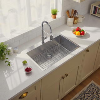 Sunvega 16 Gauge Stainless Steel Topmount Kitchen Sink Basin with Sound Proof Coating