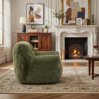 Sunvega Faux Fur Bean Bag Sofa Chair with Back Support and Footstool for Adults