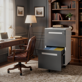 Sunvega 2 Drawer Mobile File Cabinet with Lock for Legal Letter A4 Size