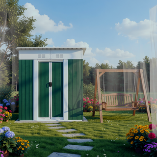 Sunvega Pent Roof Outdoor Storage Shed with Aluminum Alloy Frame and Sliding Door