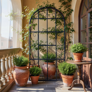 Sunvega 4 Pack 86.7" x 19.7" Metal Galvanized Rustproof Trellis for Climbing Plants
