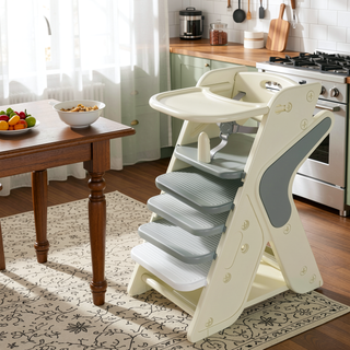Sunvega Multi-Functional Adjustable Height Toddler Tower with Five-Point Seat Belts