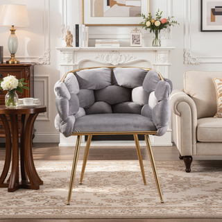 Sunvega Luxury Modern Velvet Single Sofa Chair for Bedroom Lazy Person Stool