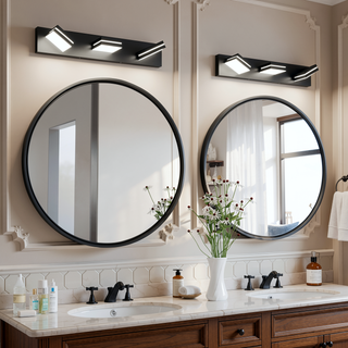 Sunvega Modern Chrome LED Vanity Light with 6 Geometric Lamp Heads for Bathroom Mirror
