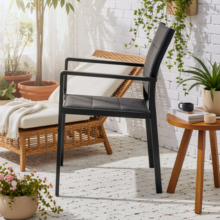 Sunvega Modern Outdoor Dining Chairs with Sleek Aluminum Frame and Weather Resistant Mesh