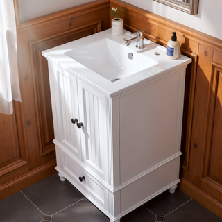 Sunvega 20 Inch Black Bathroom Vanity with Ceramic Sink and Storage Cabinet