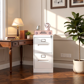 Sunvega 5 Drawer Metal Vertical File Cabinet with Lock on Wheels for Home Office