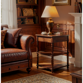 Sunvega Multifunctional 3 Tier Corner Table with Solid Wood Legs for Small Spaces