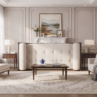 Sunvega Chic Two-Armed Chaise Lounge with Button Tufting and Bentwood Structure
