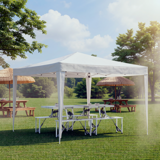 Sunvega 10'x10' Folding Canopy with 4 Removable Sidewalls and Gazebo for Outdoor Events