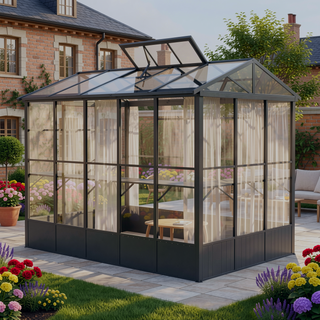 Sunvega 8FT High All-Aluminum Greenhouse with Auto Vent and Polycarbonate Panels