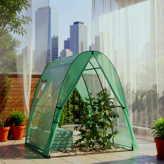 Sunvega Upgraded Walk-in Tunnel Greenhouse with PE Cover and Mesh Door