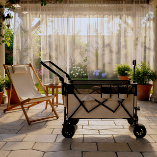 Sunvega Multi-Functional Push-Pull Folding Wagon Cart with 360° All-Terrain Wheels