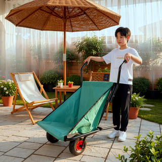 Sunvega Two-Wheeled Garden Cart with 10-Inch Pneumatic Wheels for Easy Handling