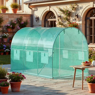 Sunvega 9.8 x 6.6 x 6.6 ft Walk-in Tunnel Greenhouse with 6 Roll-up Windows and Zippered Door