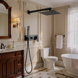 Sunvega Luxury Rain Mixer Combo Set with Rainfall Shower Head and Handheld Sprayer